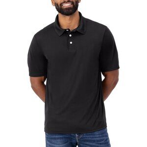 Hanes Sport Men's Polo Shirt, Men's Cool Dri Moisture-wicking  Lrg Black
